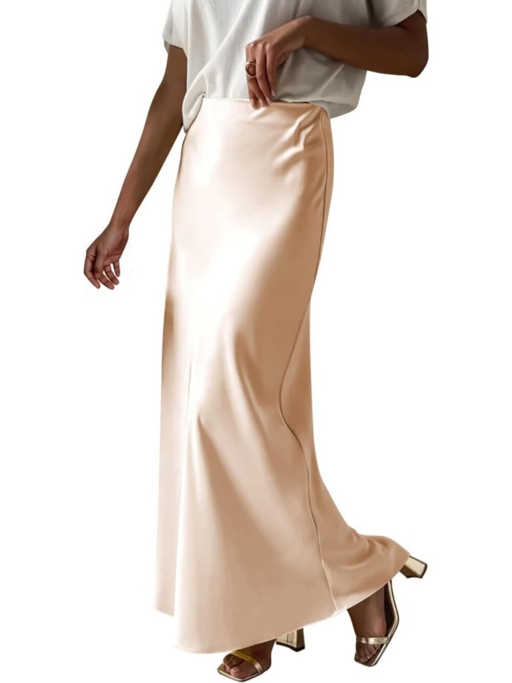 Chic Women's Satin Maxi Skirt - Elegant Dressy & Casual Long Skirt for Any